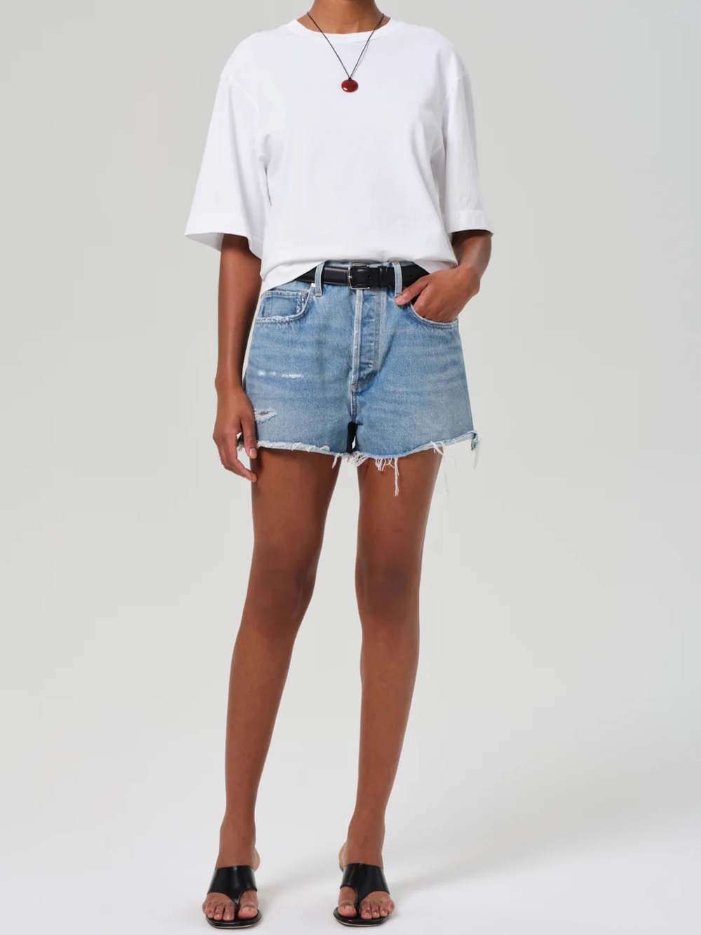 Citizens of Humanity Light Blue Distressed Denim Shorts